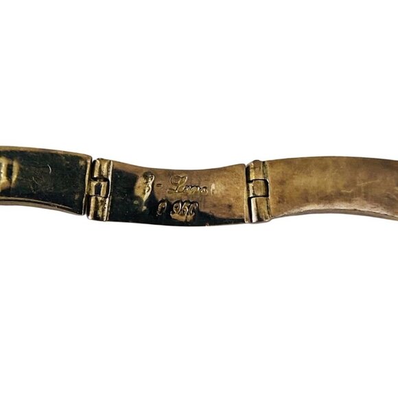 E. Luna Taxco Mexico .950 Silver Multicolor Lab Opal Inlay Necklace & Bracelet - Picture 6 of 8